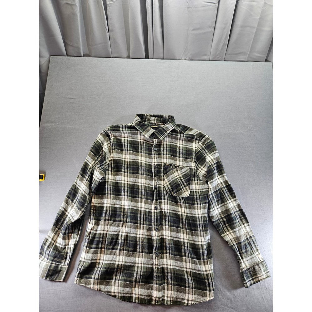 Stanley Mens XL Long Sleeve Plaid Flannel Button Up Shirt Workwear (sku 142)